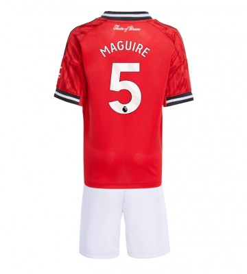 Manchester United Harry Maguire #5 Hjemmebanetrøje Børn 2025-26 Kortærmet (+ Korte bukser)